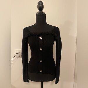 NWT black knitting shirt Size S/M